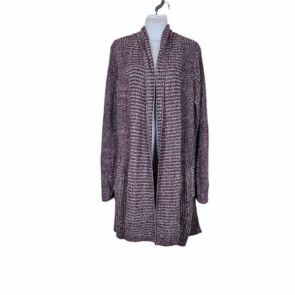 BAREFOOT DREAMS Heathered Purple Cardigan Sweater Size XL - Picture 1 of 8